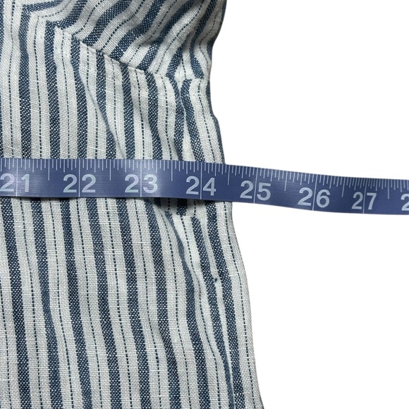 Lands’ End 100% Linen Long Sleeve Stirt Dress Nautical Striped Button-Up XL 18 - Picture 12 of 12